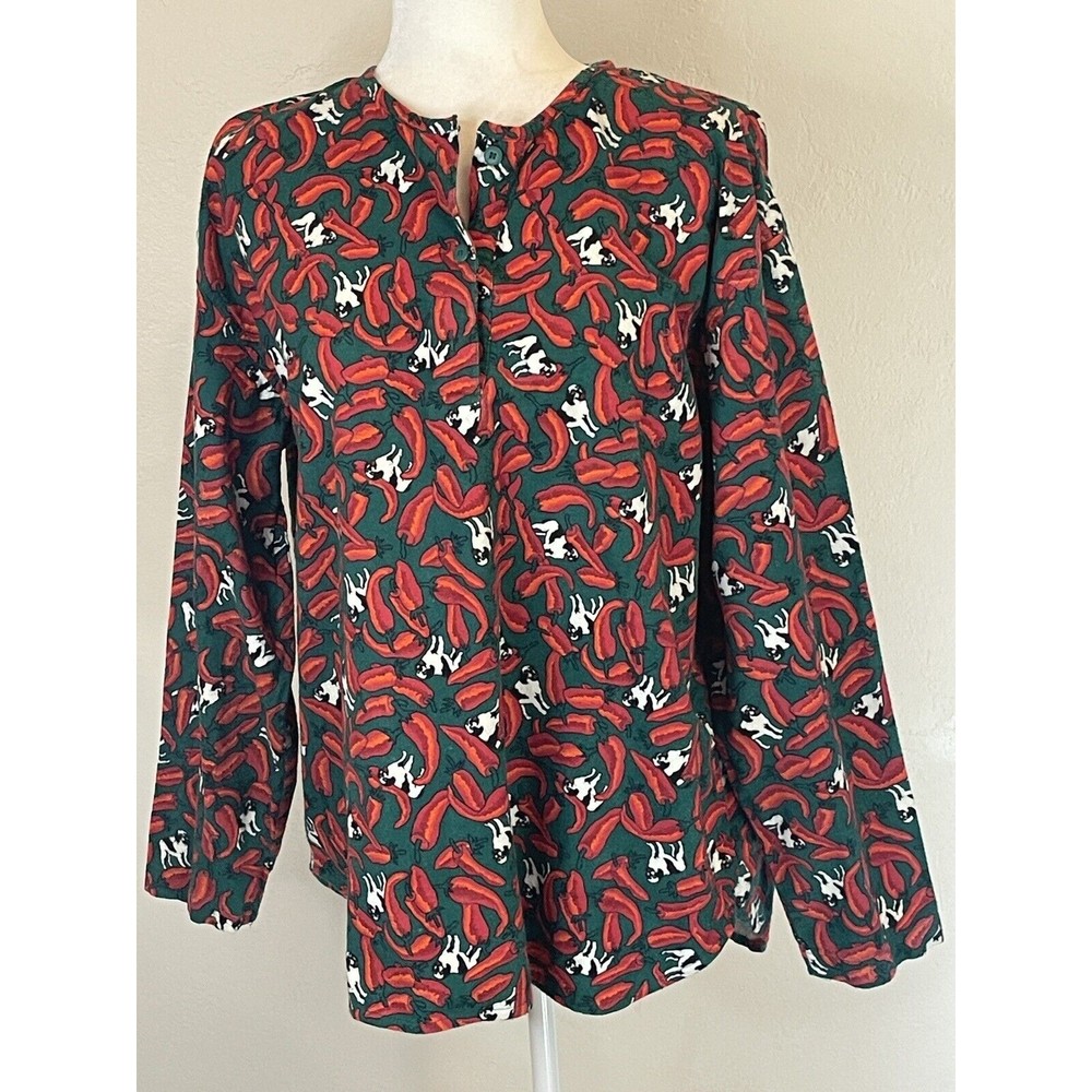 Big Dog Red Hot Pepper Pajama Top Women Size L - XL AR1546